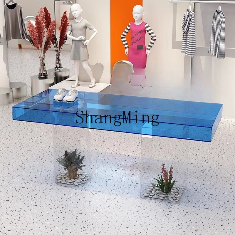 

SM Acrylic Nakajima Tai Clothing Store Display Cabinet Flow Table Display Product Display Table