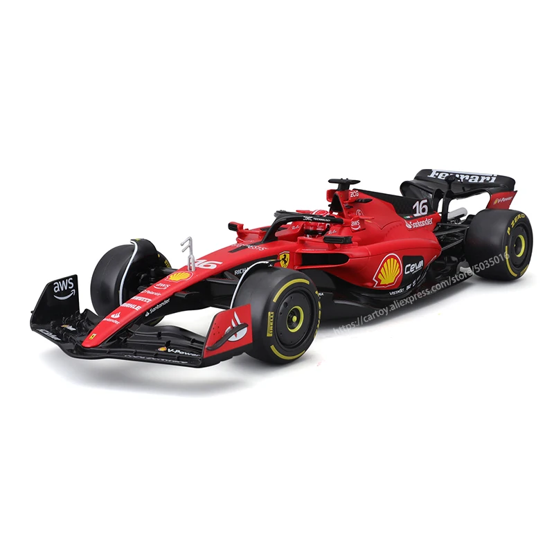 Bburago 1:18 2023 Ferrari SF23 NO.16 Charles Leclerc NO.55 Analog Alloy Super Toy Car Diecast Model Collection Gift