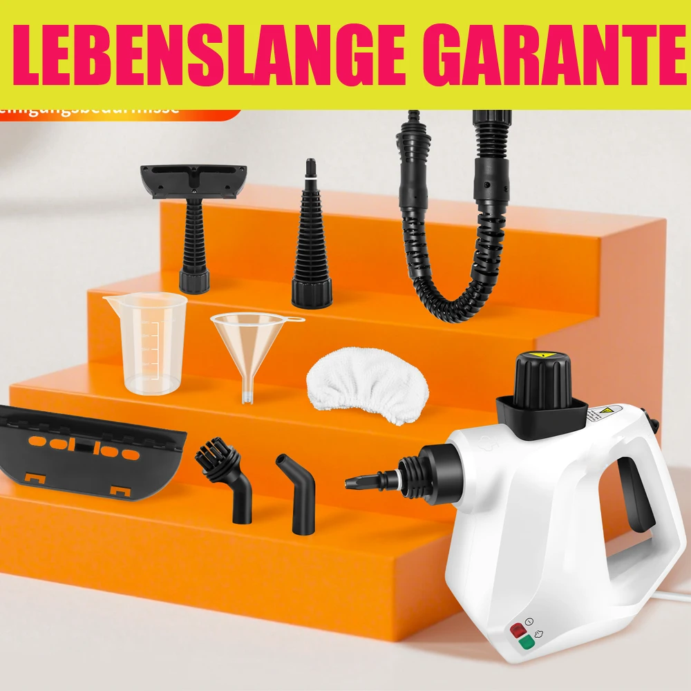 Nettoyeur vapeur portatif avec accessoires Nettoyeur vapeur sans produits chimiques pour usage domestique sur sols, tapis, fenêtres, meubles et dans les cuisines