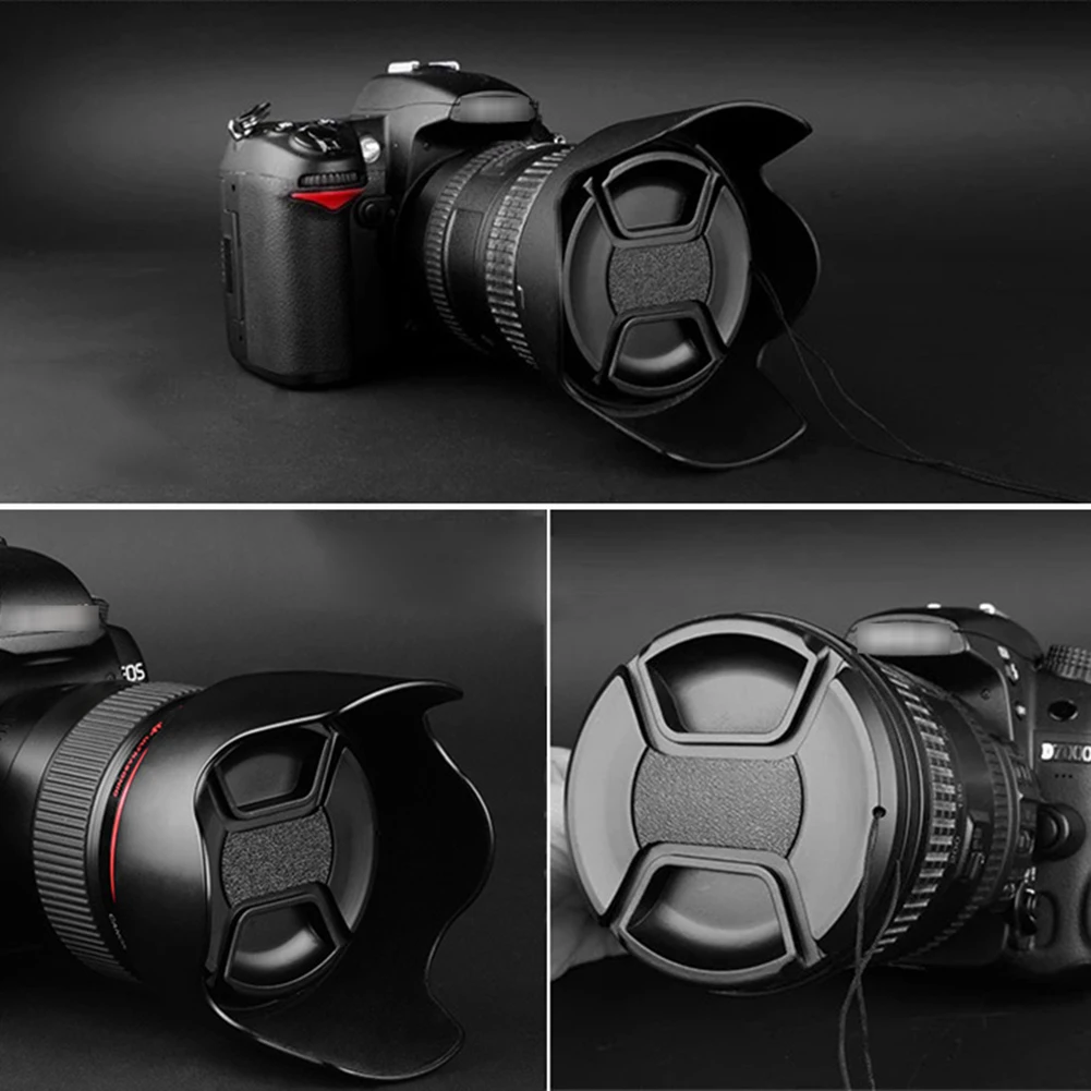 Tapa de lente de cámara para Canon, Sony, Nikon, 49/52/55/58/62/67/72/77mm, tapa a presión, Protector de lente