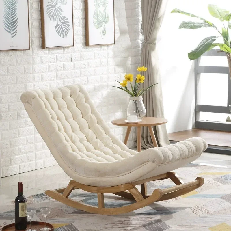 Living Room Light Luxury Lazy Rocking Chair Modern Rocker Lounge Chair Household Leisure Rocking Chair With Ottoman