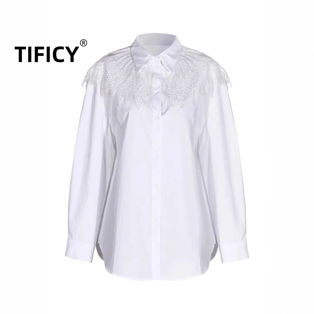

High Street Shirts Women's New Heavy Industry Nail Bead Light Luxury Glitter Design with Loose and Versatile Long Sleeve Shirt