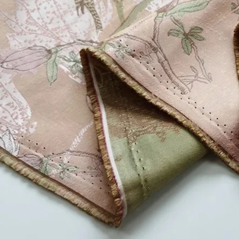 

Yarn Dyed Brocade Jacquard Fabric Flower Bird Vest Dress Spring Autumn Brand Fashion Design Wholesale Material Cloth by Meter