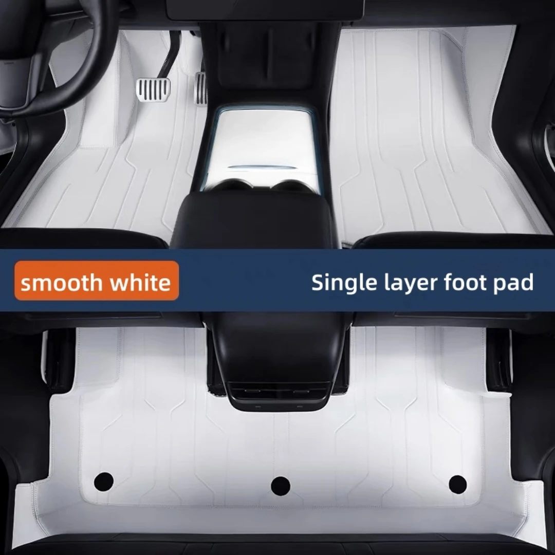 White single layer foot pad Car floor mats Interior decoration of cars MODEL-Y3-A-Single layer-Black