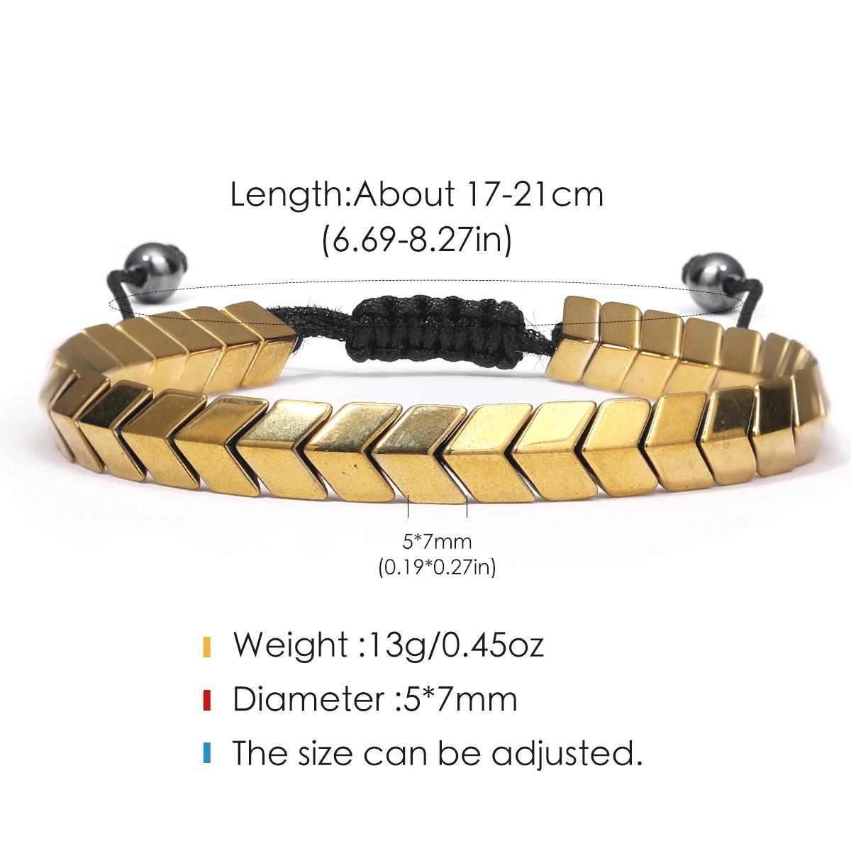 Hematite Arrow Shape Stone Beads Bracelets Weight Loss Magnetic Therapy Bangle for Women Men Fashion Health Care Unisex Jewelry
