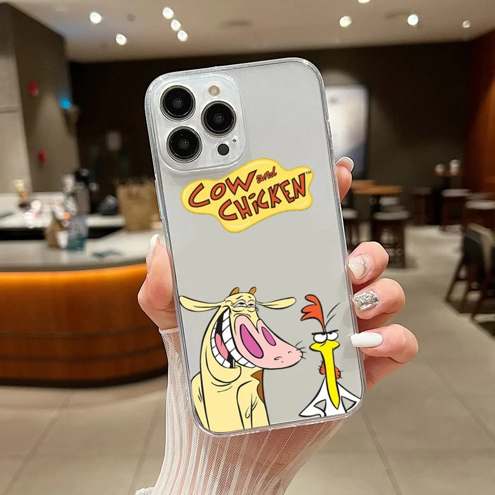 Cow and Chicken Phone Case For iPhone 15 14 13 11 12 Pro Max XS XR Shell