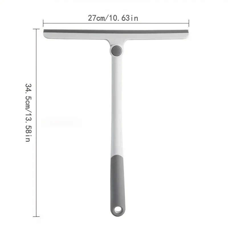 360° Rotatable Silicone Shower Squeegee with Holder - Versatile Glass & Mirror Cleaner for Bathroom