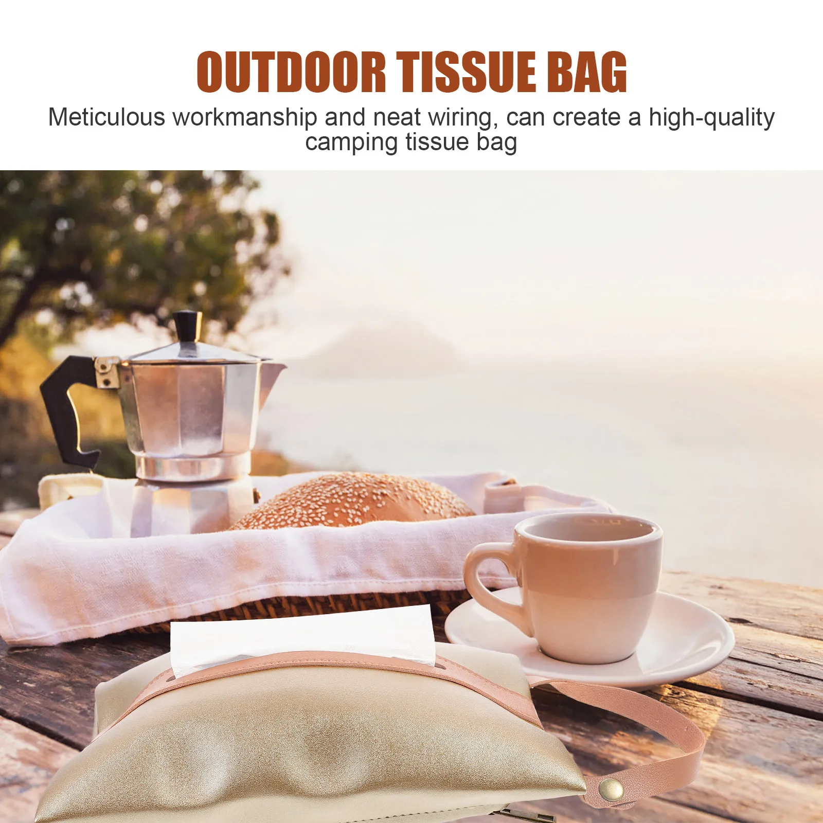 

1pc Outdoor Pouch Nylon Hanging Bag Breathable Tear-Proof U-Shaped Handle Wall-Mountable Simple Design Portable Tissue Sleeve