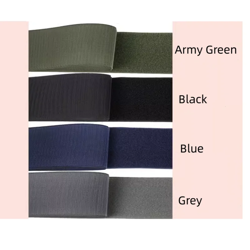 5cm Width Army Green Coyote Brown Black RG Grey Adhesive Hook and Loop Fastener Strap Magic Sticking Tape Vest Sewing DIY