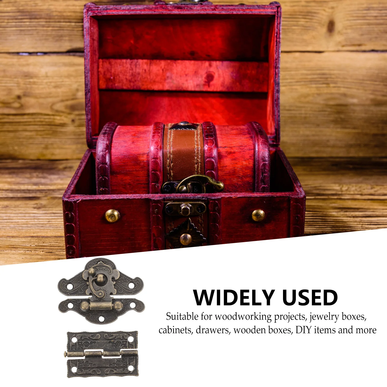 

Jewelry Box Hinge Latch Set Wooden Box Hinge Hasp Set Ancient Box Latch Wooden Box Hasp Case Latch