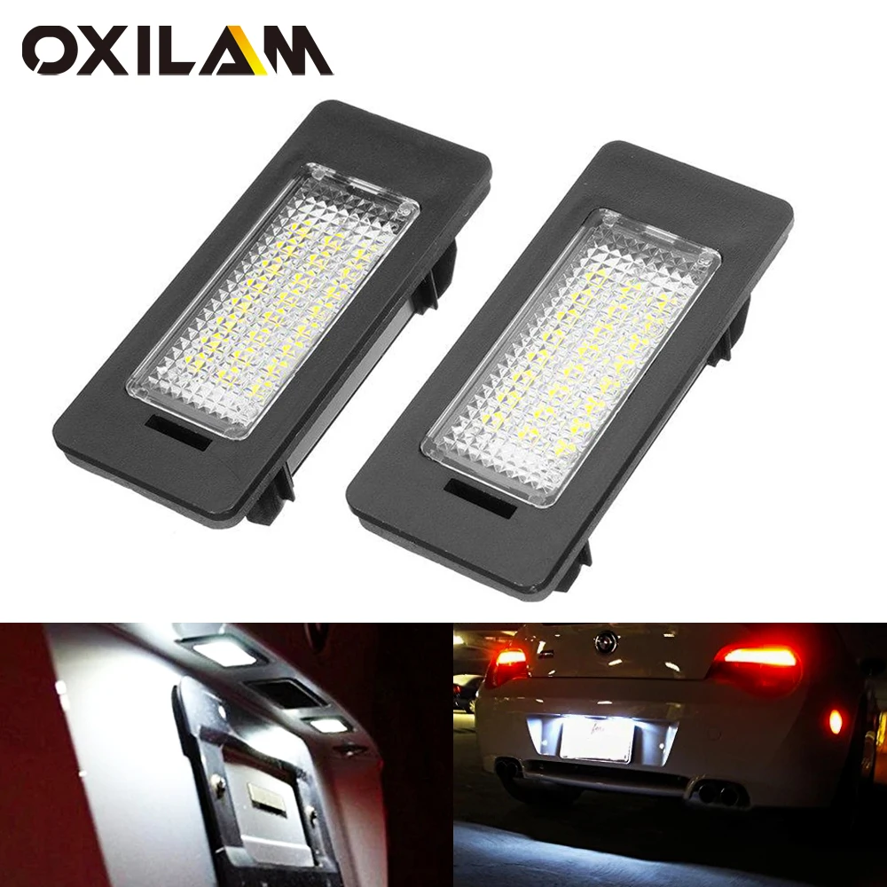 2Pcs No Error LED Rear Number Plate Light For BMW 1 3 5 Series E90 E92 E93 M3 E39 E60 E61 M5 E82 E88 E70 AA E70 X5 E71  E72 X6