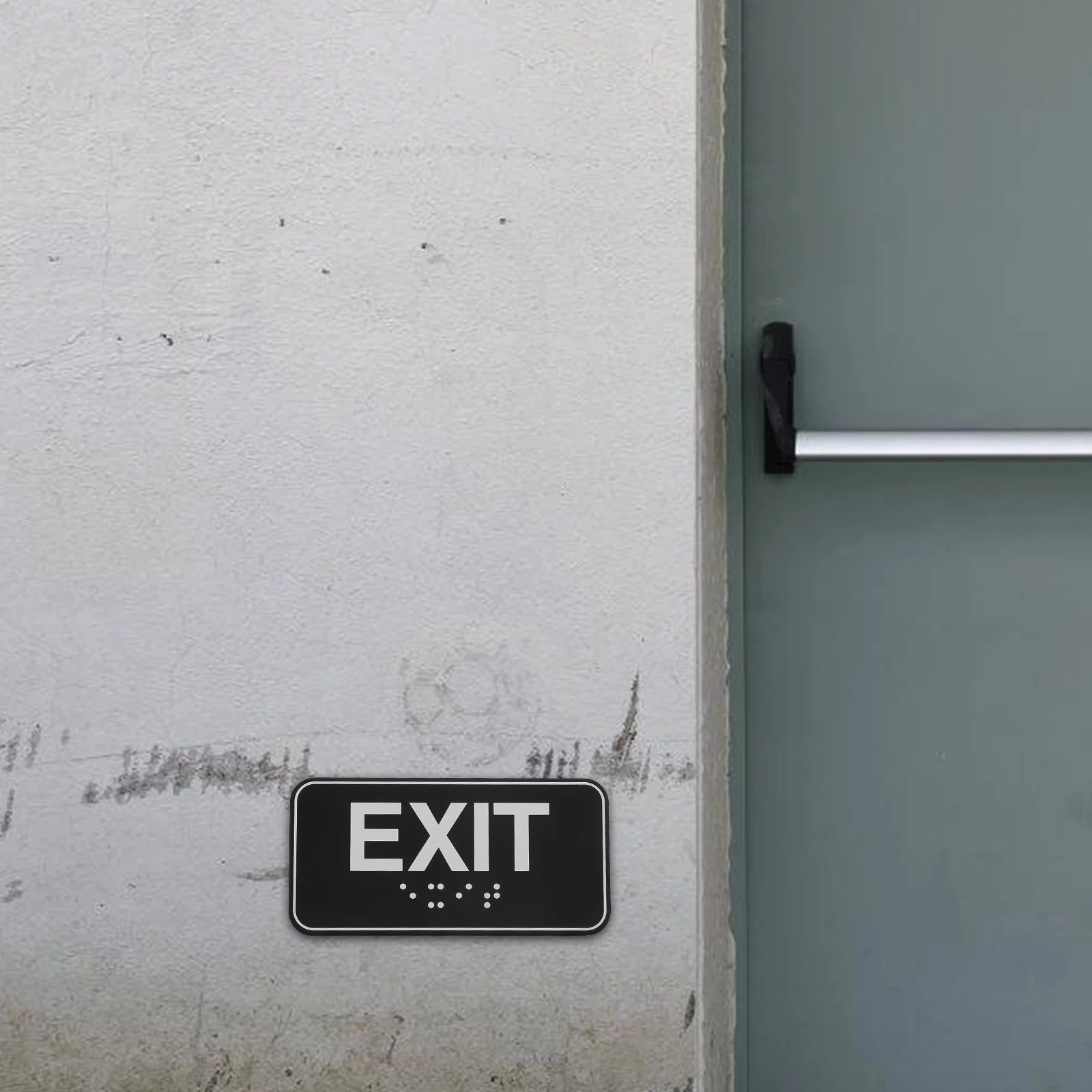 Braille Exit Sign Self-Adhesive for Public Fire Exit Indicator Corridor Longlasting Reliable for Malls