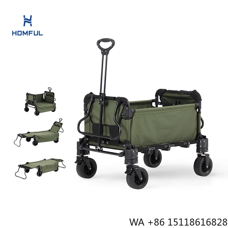 HOMFUL Wholesale Folding Heavy Duty Transport Tool Carts Hand Buggy Shopping Cart Three Forms Multipurpose Camping Wagon