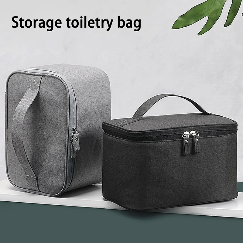 1pc Business Trip Men\'s Toiletry Bag Double Layer Large Capacity Cosmetic Bag Oxford Cloth Storage Bag Portable Handbag