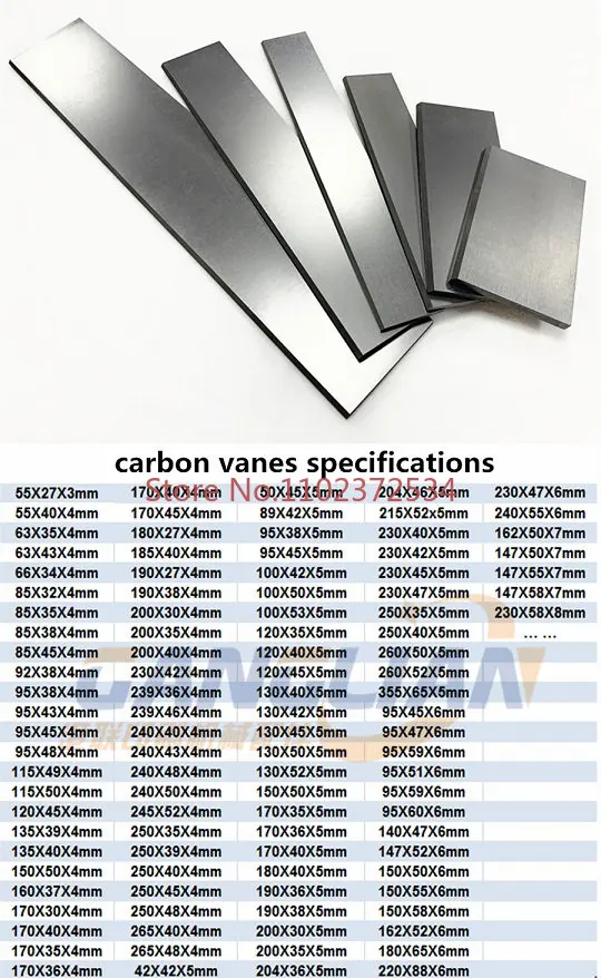 7 Pcs Graphite Vane 170*39*4 mm Carbon Vane For Beker Vacuum Pump Air Pump Carbon Sheet Compressor Blade Graphite Sheet