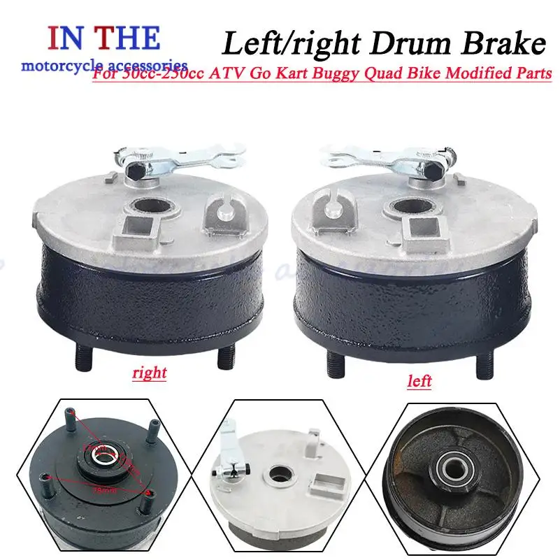 

Front Brake Drum Wheel Hub Left/Right Pads Cover For 49cc 50cc 70cc 90cc Electric Kids ATV Go Kart UTV Buggy Quad Bike Parts