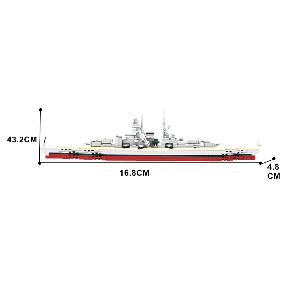 Blocos de Construção da Alemanha Navios de Guerra da Marinha para Crianças, MOC, WW2, Bismarck Battleship Modelo, DIY Educação Brick Toys, Gift Set