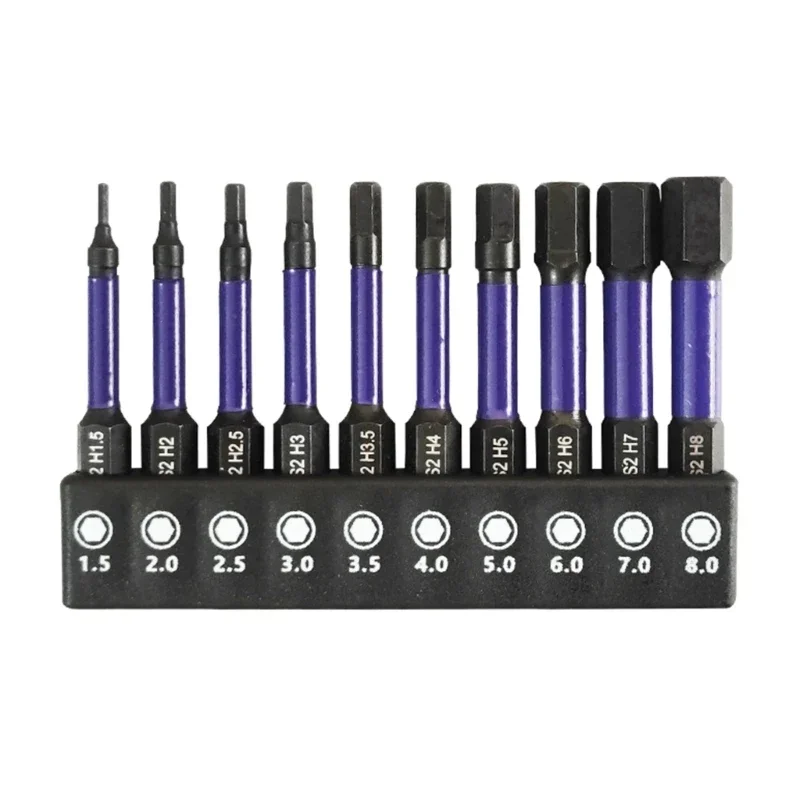 10 - Piece Hex Head Wrench Drill Bit Set: Features 1/4" Quick - Release Shank, Magnetic Screwdriver Bits and Bit Holder. Covers