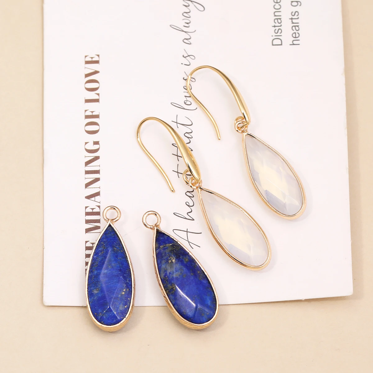 Natural Gemstone Women Earrings Water Drop Shape Temperament Earrings Jewelry Friendship Gifts Wholesale Consignment