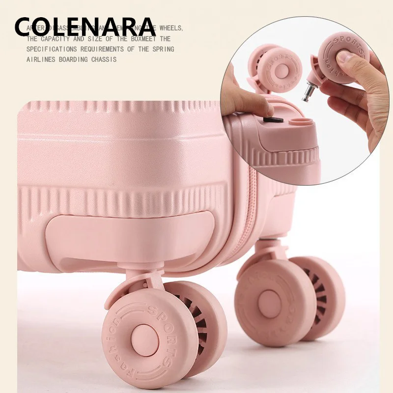 COLENARA High-quality Suitcase 18-inch Boarding Box Small Trolley Case Students Password Box Women's Carry-on Travel Luggage
