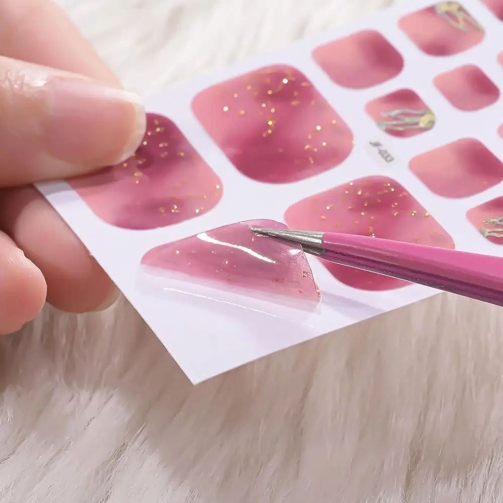 جديد 22 نصائح بريق لامع الخبز الحرة تو مسمار ملصقا غطاء كامل الذهب احباط مقاوم للماء القدم ملصق مانيكير الفن DIY بها بنفسك الديكور #1