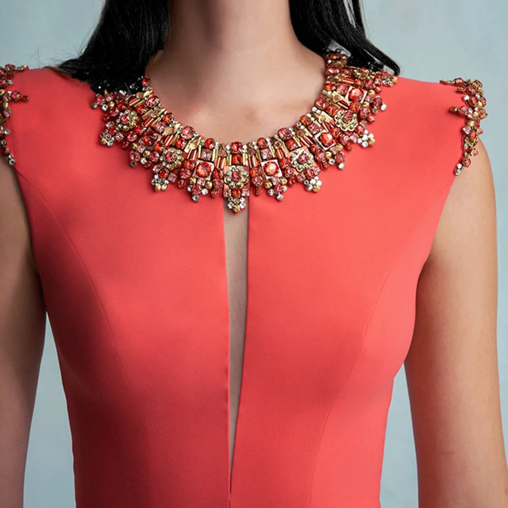 2025 new European and American fashion heavy beaded diamond dress vest dress small dress-GZXX1549