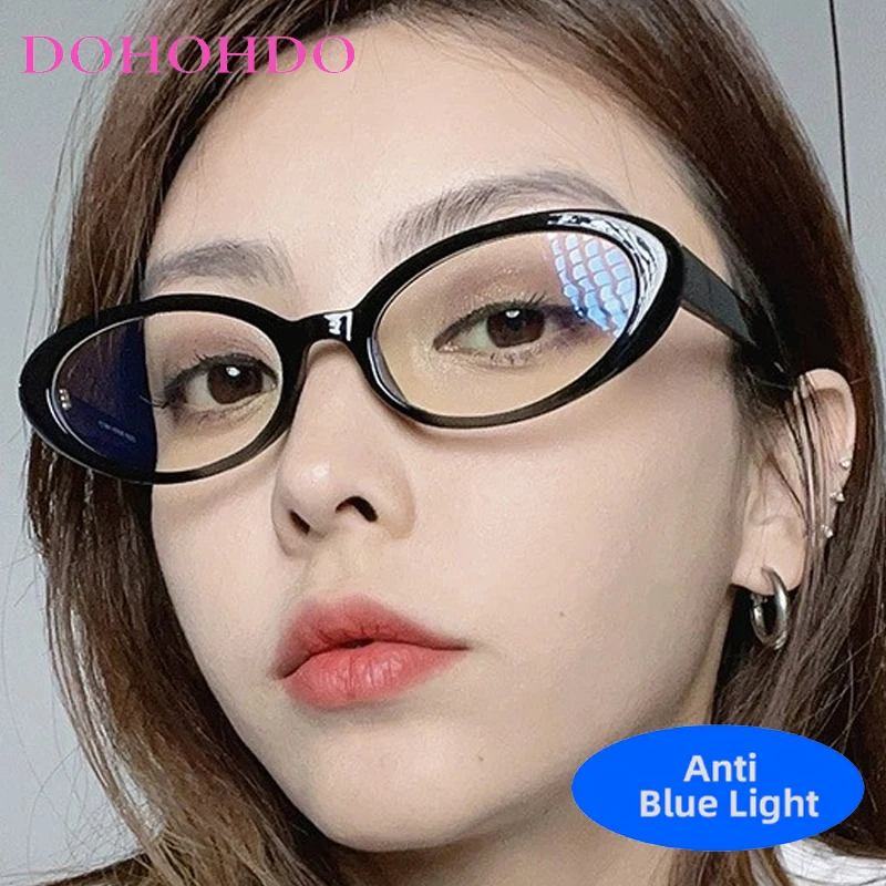 

Vintage Small Oval Anti-Blue Light Glasses Women Men Fashion Luxury Brand Design Computer Play Games Classic Optical Eyeglasses
