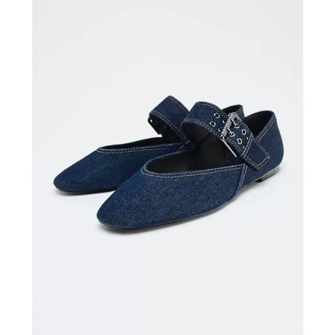 Nova Coleção Primavera: Sapatilhas Femininas Estilo Ballet em Jeans, Antiderrapantes, Bico Redondo, Casuais e Modernas de Can...