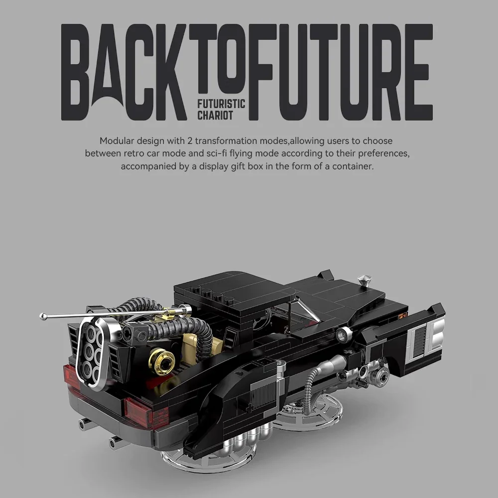 627個 タイムトラベルカー バック・トゥ・ザ・フューチャー ビルディングブロック SF映画モデル 収納ボックス付き STEM教育玩具 大人 子供用