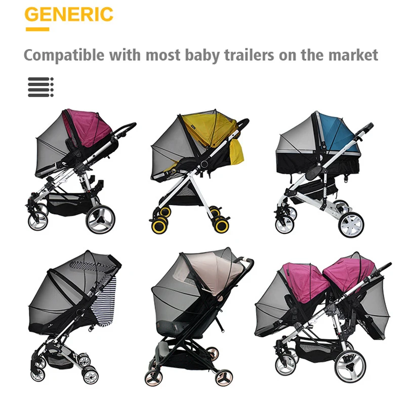 Summer Mosquito Net Stroller Mesh Flying Insect Protection Mesh Accessories for Yoyo Yoya Plus Bugaboo Cybex and 99% Car Seat