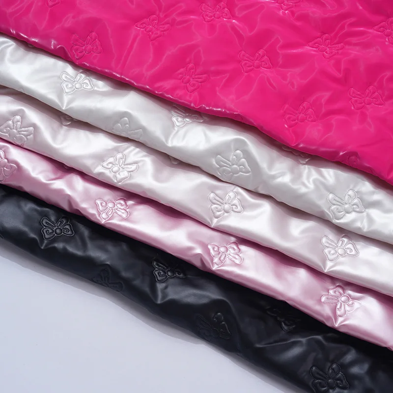 100X138CM Ultrasonic Embossed Bow Quilted Pressed Cotton Polyester Fabric 2mm ThickThrow Pillow Bag Pet Outdoor Picnic Mat Diy