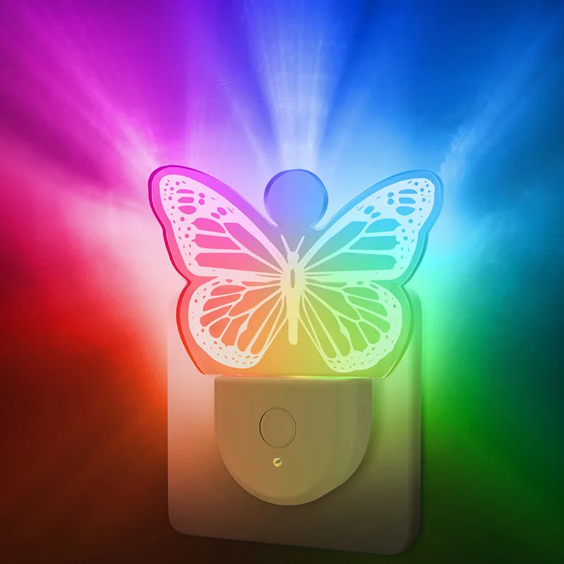 Neues, minimalistisches Design, farbiges Plug-in-LED-Nachtlicht, neue Sensoratmosphäre, RGB-Acryl, Multi-Modell-Nachtlicht