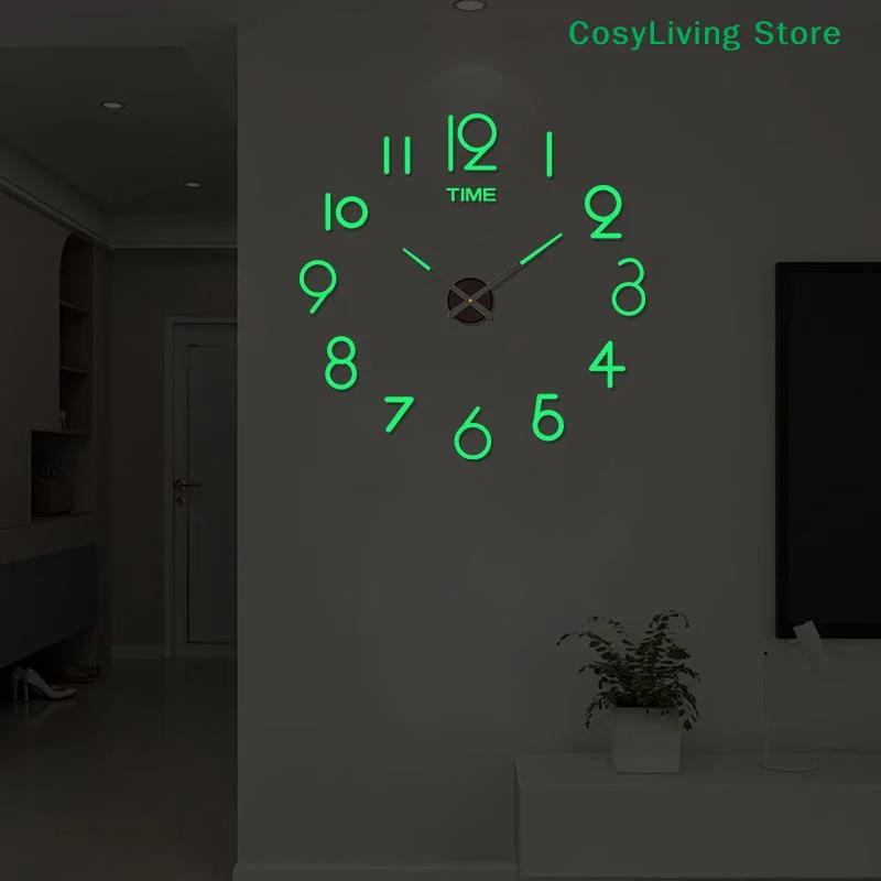 [CL]3D DIY Quartz Acrylic Large Wall Clock Modern Design Mirror Stickers Living Room Home Decor[CL] view 5