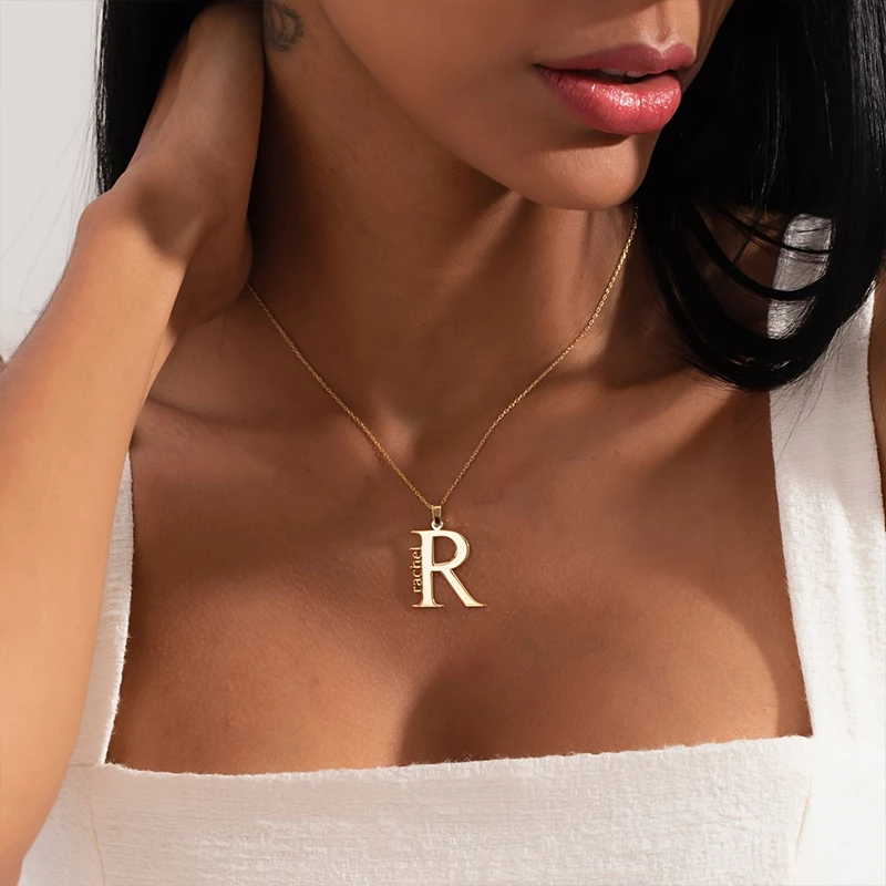 

Ожерелье на заказ, персонализированное золотое имя, кулон, ожерелье из нержавеющей стали 304L, женские украшения, подарок на день рождения, Рождество