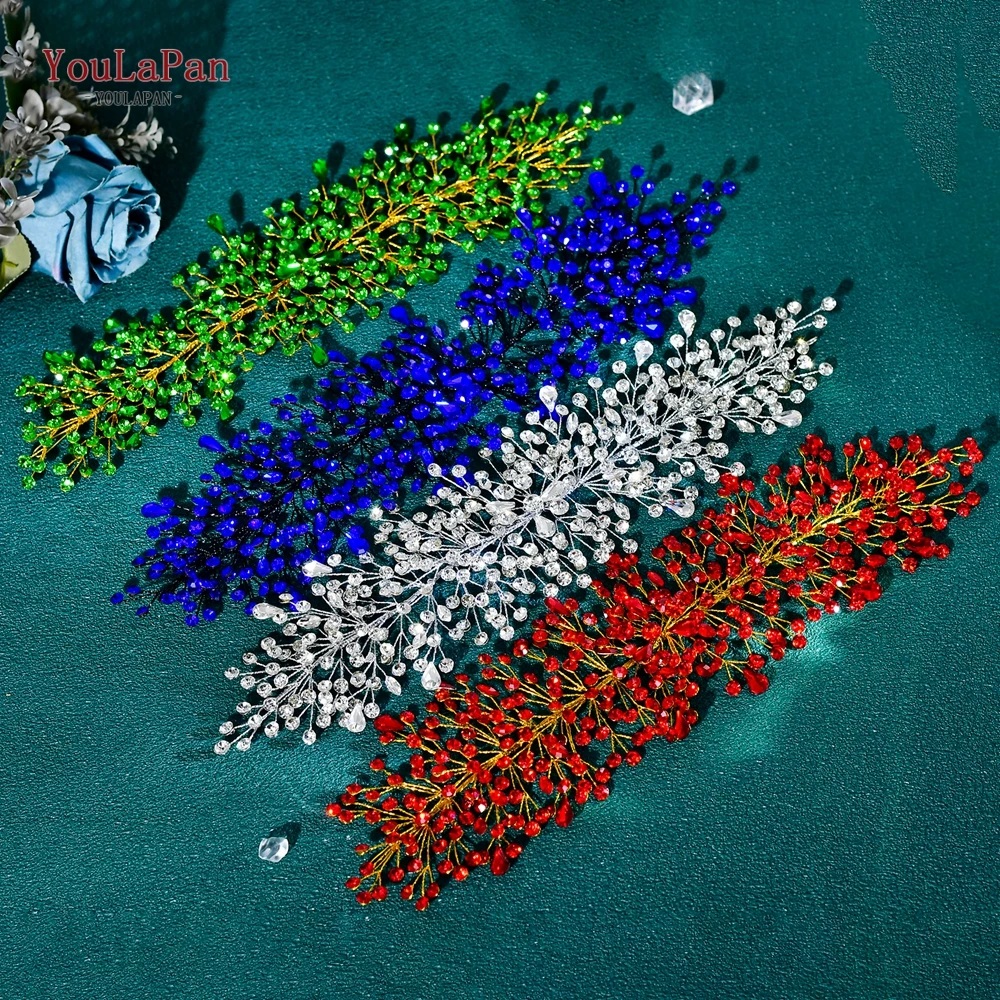 

YouLaPan Colorful Headwear Bridal Rhinestone Headband Wedding Headpiece Woman Banquet Party Headwear Fashionable Headdress HP415