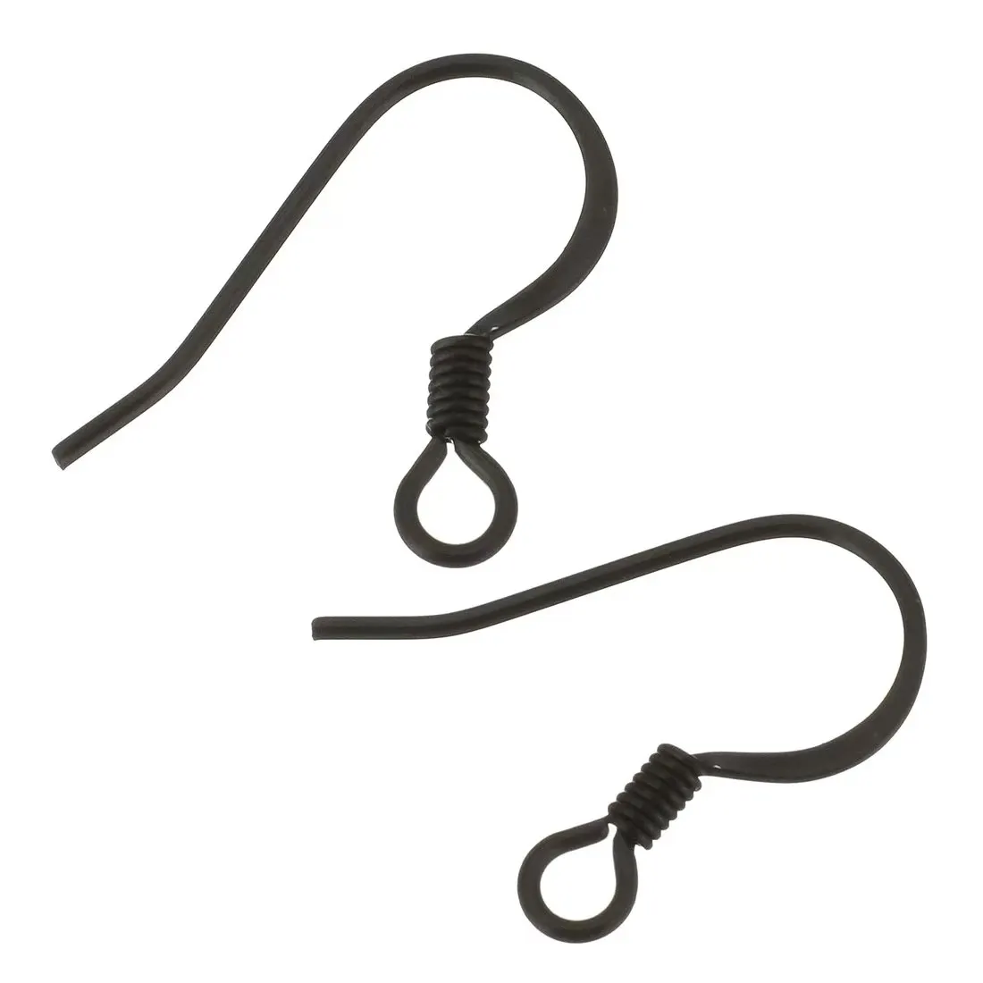 100Pcs Black Stainless Steel Earring Hooks 15x15x1.5mm Hypo Allergenic Earwire Clasp For DIY Earrings Jewelry Making Accessories