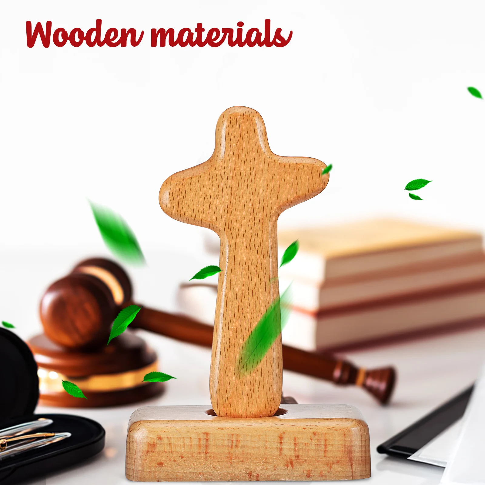 

Exquisite Mini Wooden Cross for Wall Home Office Decor Smooth Edges Lightweight Design Cross Craft Ornament Hand Pendant
