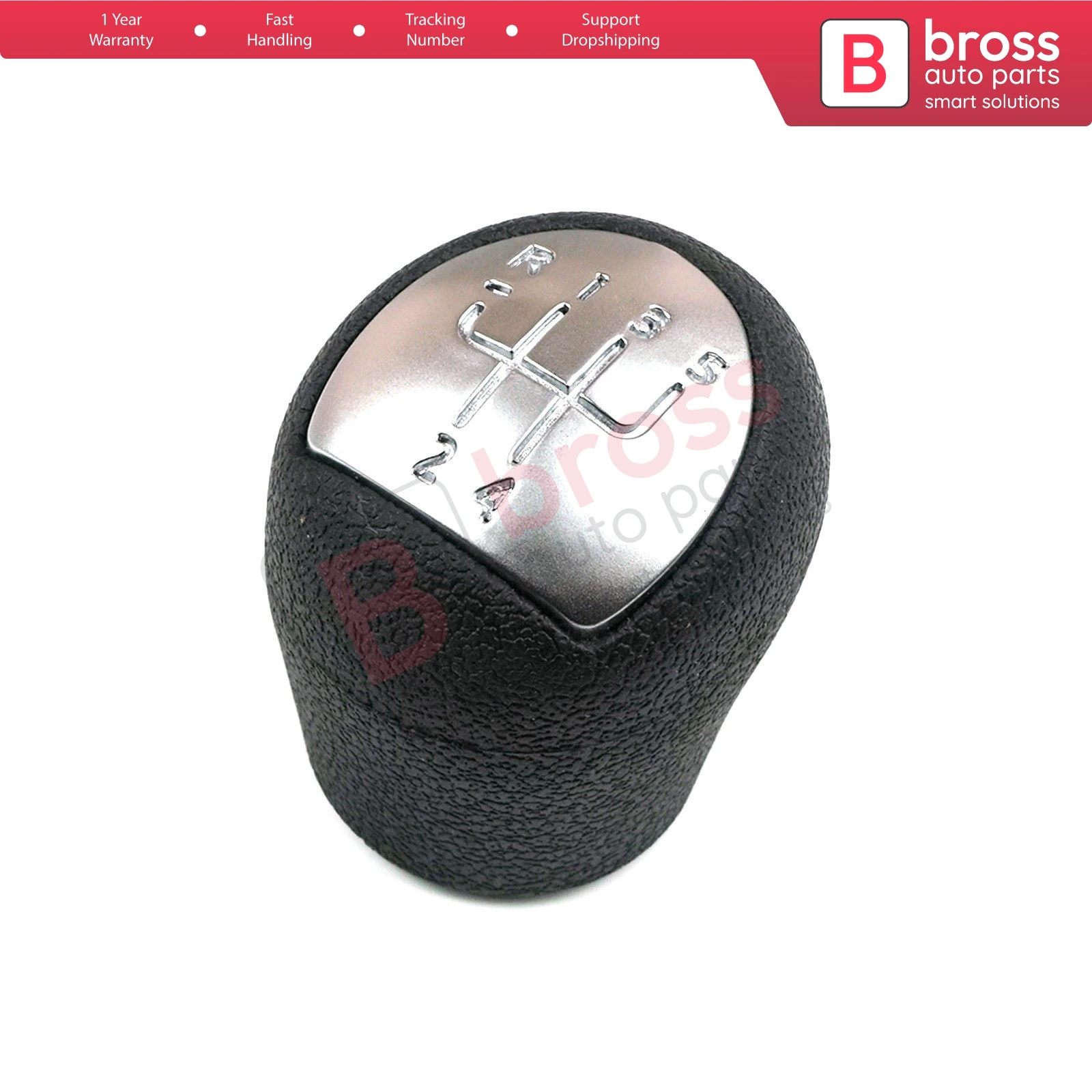 BSP540 5-Speed Gear Shift Stick Knob 8200568122 Black Chrome For Clio 2001-08; Kangoo 2001-08, twingo 2001-08; Logan All Models