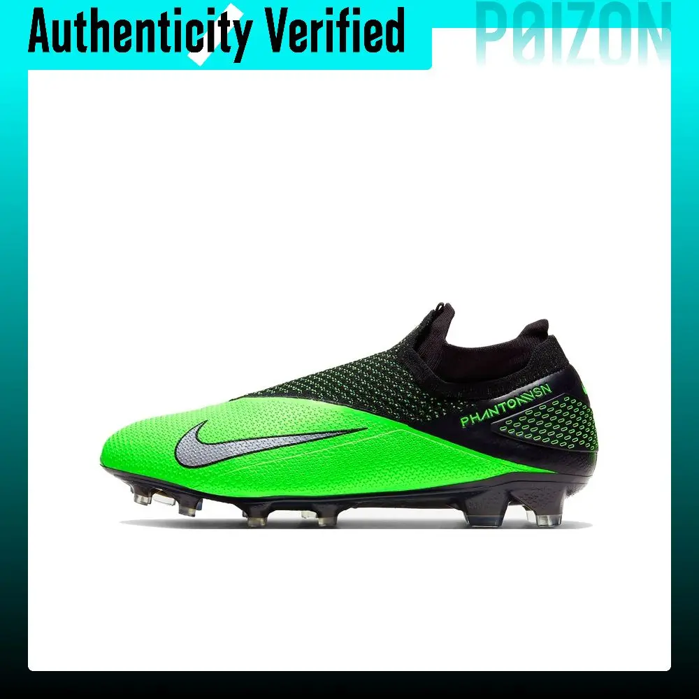 Nike Phantom Vision FG Firm Ground Slip Resistant, Abrasion Resistant, Lightweight Soccer Shoes Men's Black Green CD4161-036
