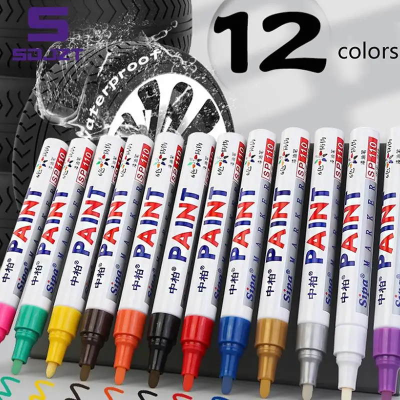 SP-110 Oleoso Branco Caneta Marcadora, Metal, Óculos, Moldura, Pintura, Reparação, Nota, Especial, Não-Fade Marcador Pen