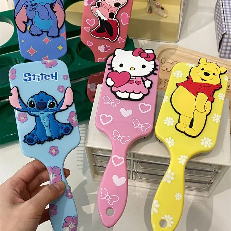 Stitch Comb Cartoon Cute Comb Massage Handle Comb Cartoon Minnie Mouse Hello Kitty Children\'s Birthday Gift Toys