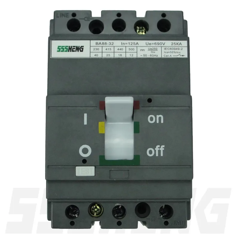 MCCB BA88 Series Automatic Switches BA88-32 3P 125A 25kA Circuit Breaker