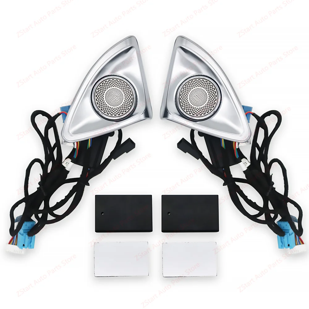 Speaker Tweeter Cahaya Rotasi 4D 64 Warna untuk Mercedes Benz W206 C CLASS Loudspeaker LED Treble Audio Trumpet Horn