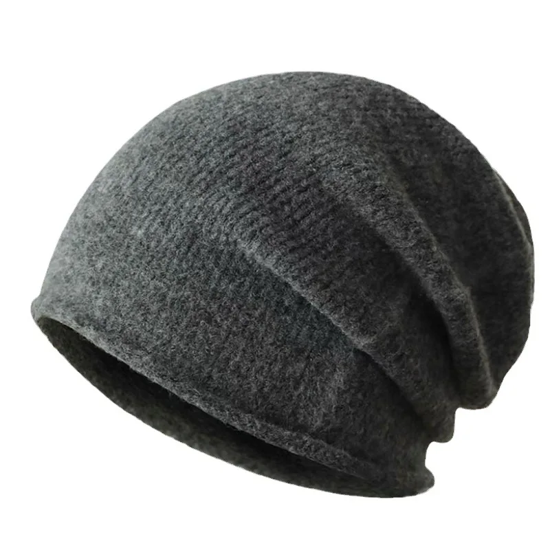 New Popular Unisex Solid Color Wool Cashmere Winter Hat For Woman Edege Curl Cashmere Beanies Female Warm Wool Skullies Gift Cap