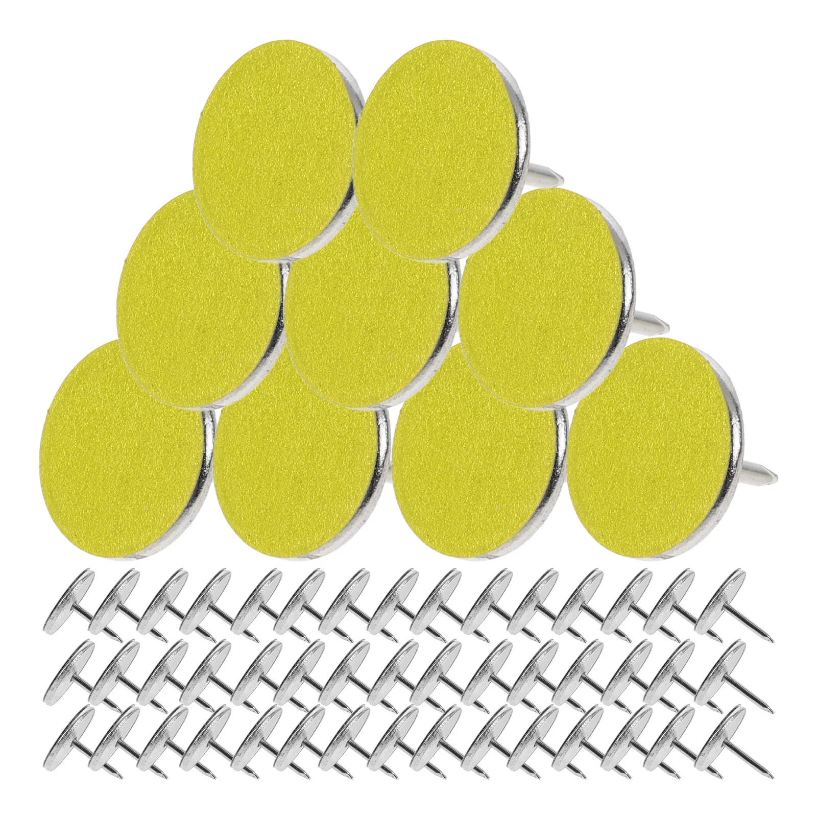 

50 Pcs Reflective Tacks Yellow Sturdy Nylon Steel Glow Thumb Marking Pins Outdoor Camping Trail Signs Accessories