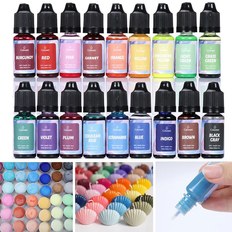 24 Colors Resin Pigments Candle Dye Liquid Colorants for DIY Candle Soap Coloring Dyes Epoxy Resin Mold Craft Craft Pigments