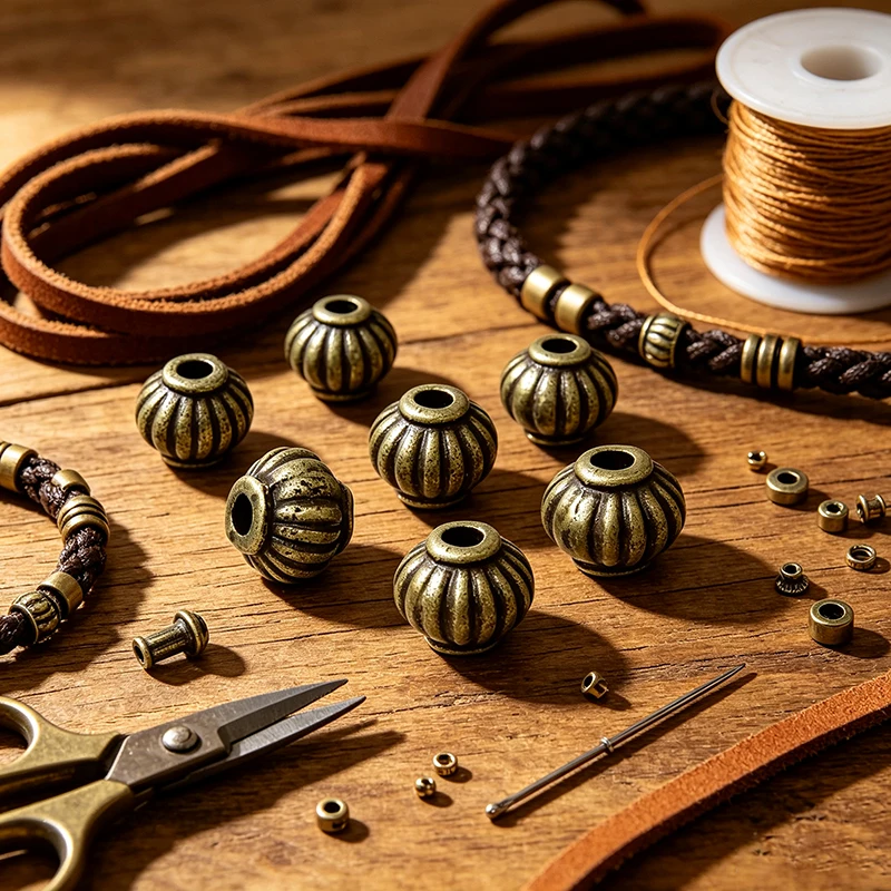 Vintage Spacer Beads Pumpkin Shape Antique Bronze Color Metal Loose Beads DIY Making Bracelets Jewelry About 5mm X 4mm,30PCs