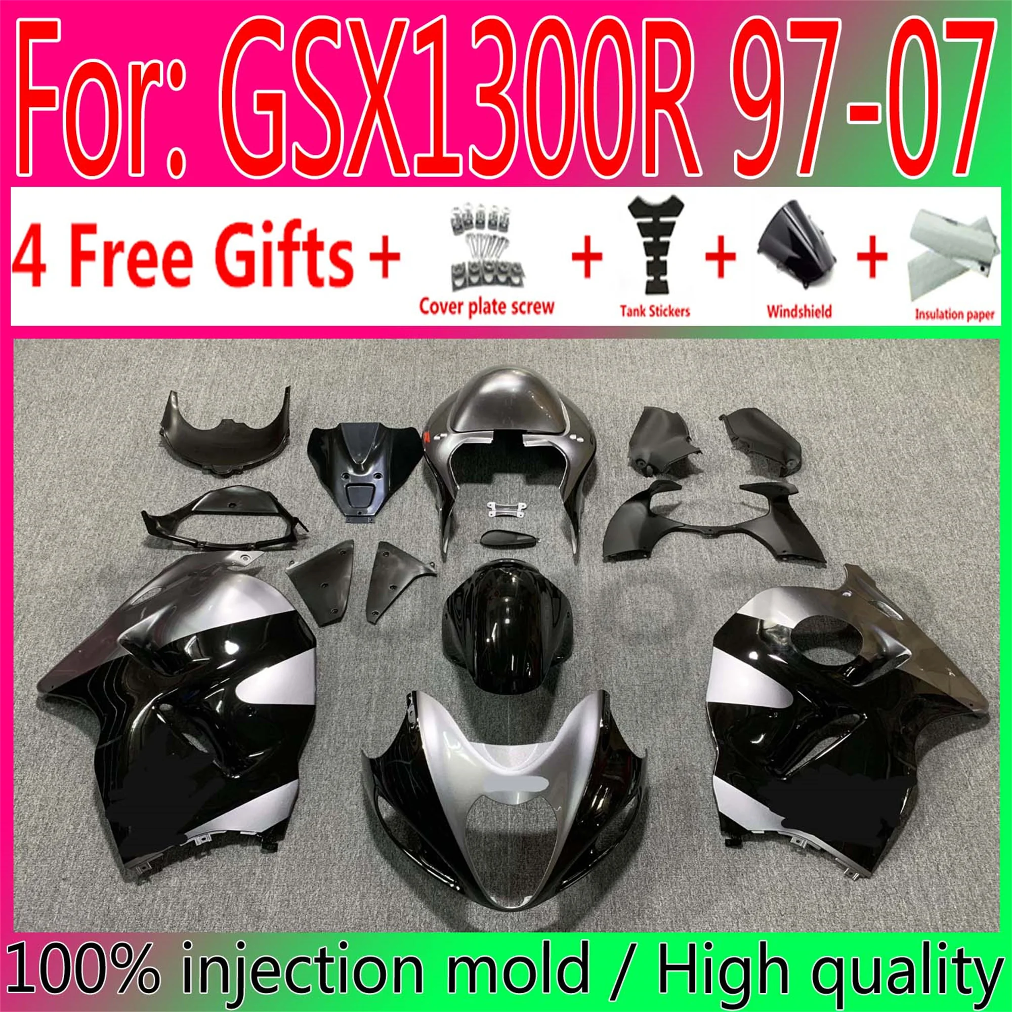 Motorcycle HAYABUSA full Fairing for Suzuki GSXR1300 03 04 05 06 07 GSX1300R 97 98 99 00 01 02 bodywork Fairings