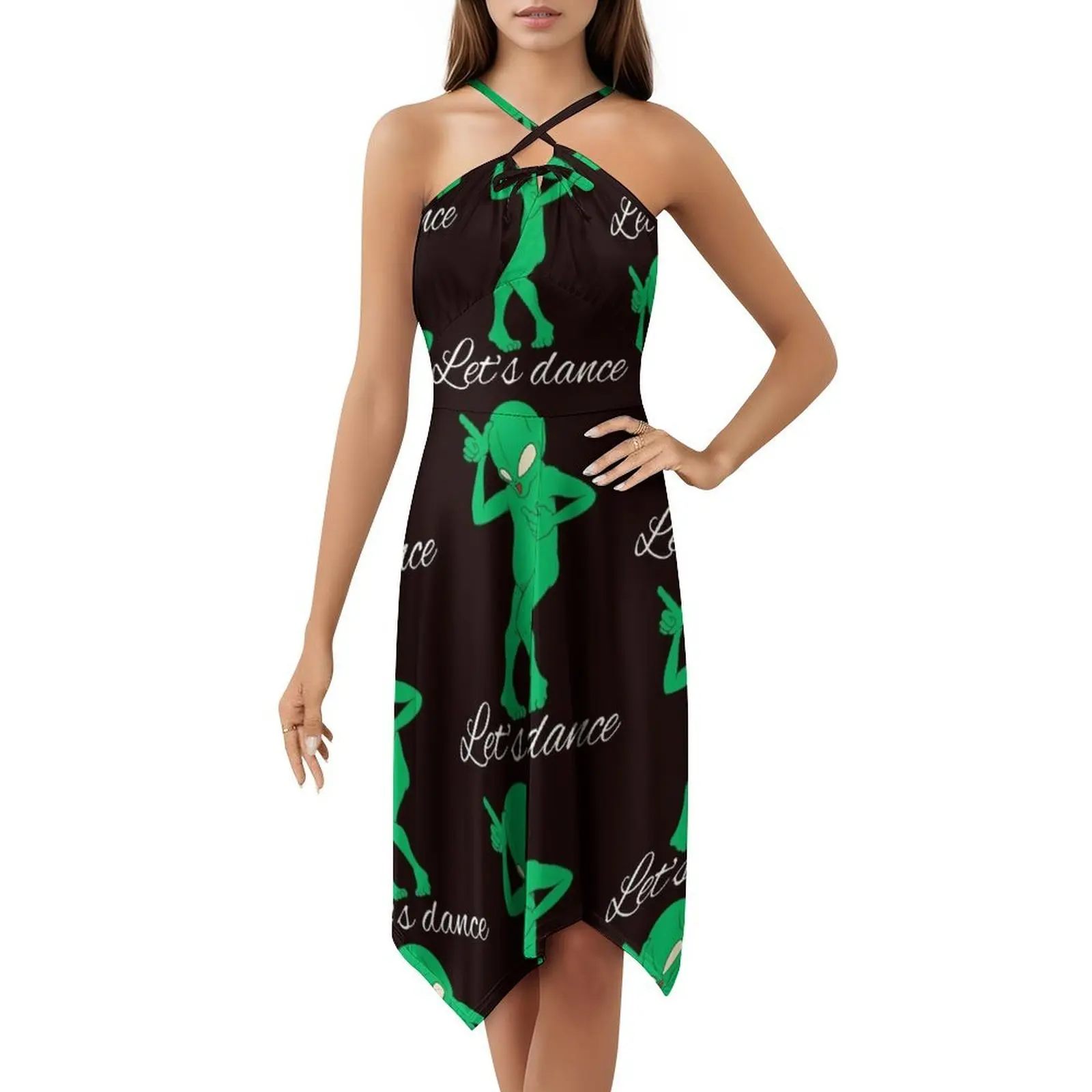 La Dance Du Démon Sexy Vacation Dress For Women Beach Party Birthday Mini Dress Danse Démon Danser Vert Verte Women's Dress