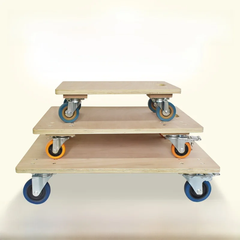 thickened-wood-board-turtle-driver-hand-pulled-cart-plastic-mobile-trailer-four-wheel-flatbed-small-box-car-hand-pulled-cart